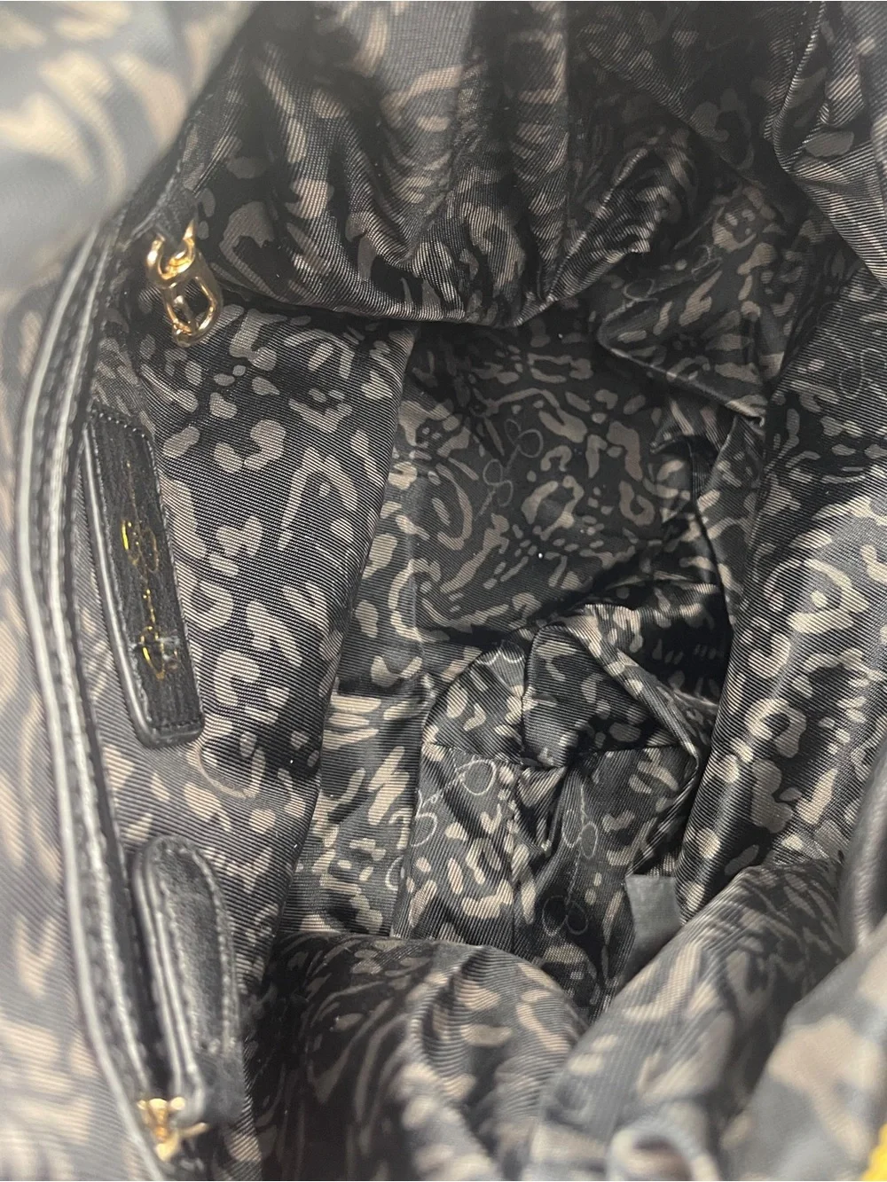 Jessica Simpson Faux Fur Black & Leopard Print Backpack Purse